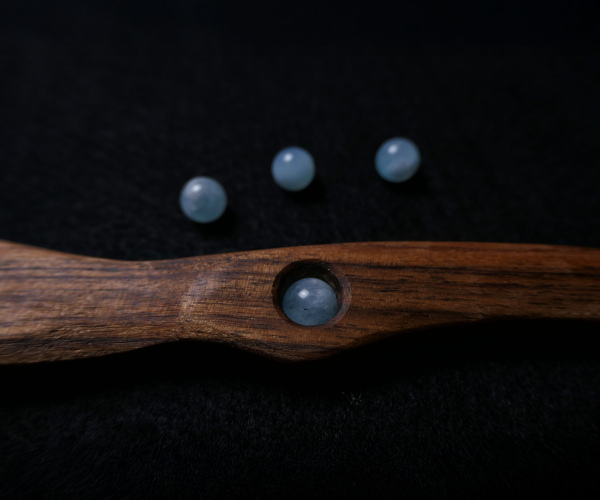 Perleneinbau Aquamarin